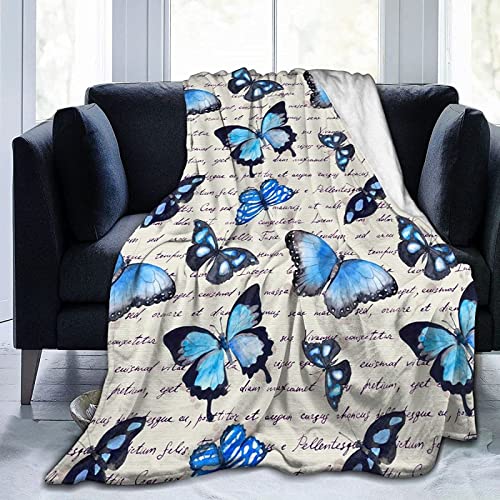 Kuscheldecke 130x150 Schmetterling, Flanell Fleecedecke 3D Blau Weiche und Warme Decke, als Sofadecke Wohndecke Tagesdecke Wolldecken, für Kinder Erwachsene von Bedsure