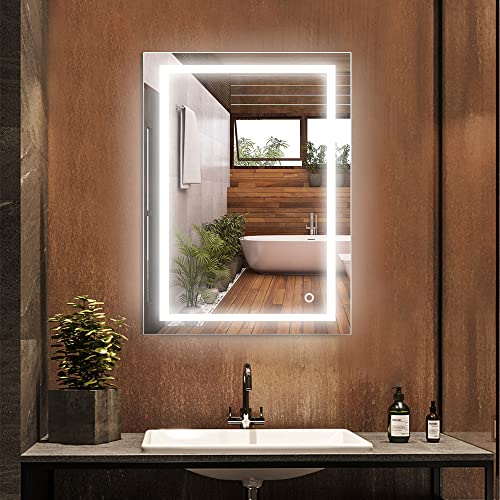 XDAILUYYDS Badspiegel mit Beleuchtung,Badezimmerspiegel mit Beleuchtung, LED Touch, Einstellbare Lichtfarbe, Horizontale oder Vertikale Position，Spiegel Badezimmer. (60 * 80 cm/B) von XDAILUYYDS
