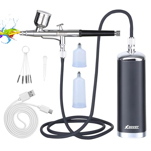XDOVET 32PSI Upgraded Airbrush Kit with Air Compressor, Mini Wireless Airbrush Kit, Rechargeable Hand Airbrush Set for Painting von XDOVET