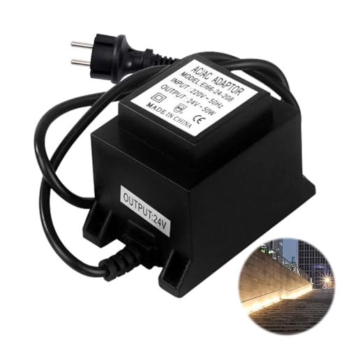 XEERUN LED Trafo 24V Netzteil AC/AC 50W,Outdoor Netzteil Trafo IP68 für LED-Beleuchtung und Teichpumpen-Schwarz von XEERUN