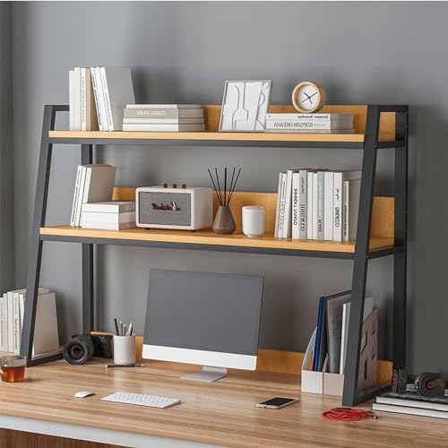 2-stöckiges Desktop-Bücherregal/Bücherregal – kleines Desktop-Bücherregal, trapezförmiges Desktop-Bücherregal, Mehrzweck-Bücherregal aus Holz auf der Arbeitsplatte, verstellbares A von XGFXGF