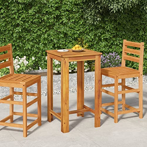 XIAOGUANG Garten-Bartisch, Stehtisch, Bistrotisch, Bar Table, Gartentisch, Balkontisch, Outdoor-Tisch, Tisch Für Draußen， 60x60x105 cm Massivholz Akazie von XIAOGUANG