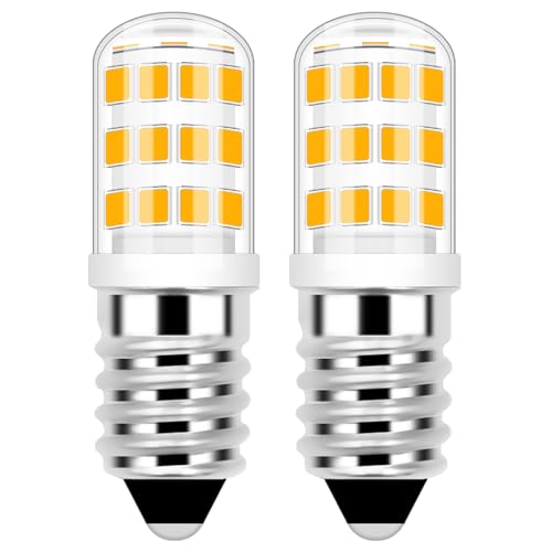 E14 LED Kühlschranklampe Warmweiß, 2.5W E14 Lampe 3000K Ersatz für 25W Kühlschrank Glühbirne 300LM, AC 220-240V, Nicht Dimmbar,Lampe für Dunstabzugshaube, Nähmaschine, Salzlampe, 2er Set (Warmweiß) von XIMNCHNI