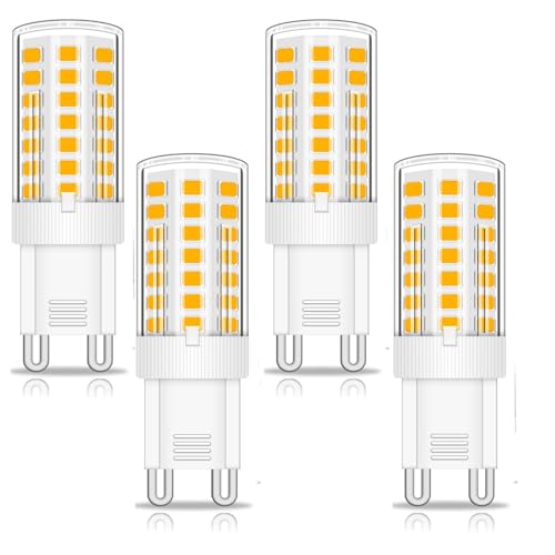 XIMNCHNI G9 LED Lampen Warmweiß 3000K, 5W Entspricht 40W-50W Halogenbirne, 500LM 230V Glühlampe, G9 Bi-Pin Base Nicht Dimmbar Leuchtmittel,G9 Birne Kapsel Lampe,4er Set von XIMNCHNI