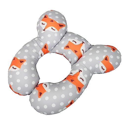 Reisekissen Baby Nackenkissen Kinderwagen Nackenstützkissen Ergonomisch Nackenstütze Weich Nackenpolster Babybett Stützfunktion Nackenhörnchen Kindersitz Schlafkissen Neugeborene Travel Neck Pillow von XINCHI