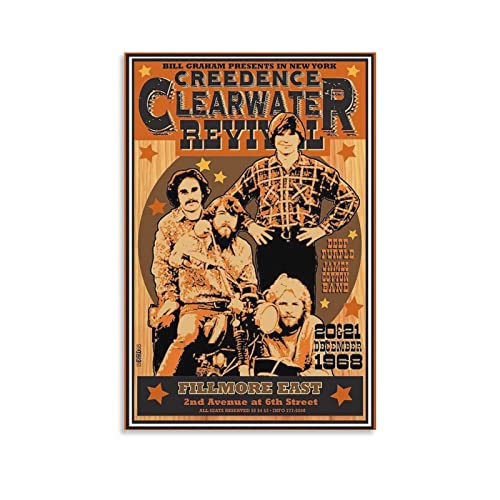 XINGSHANG Creedence Clearwater Revival Poster Rock and Roll Hall of Fame Poster Sänger Poster Gemälde auf Leinwand Wandkunst Poster Scrollen Bild Druck Wanddekoration Home Poster 30 x 45 cm von XINGSHANG