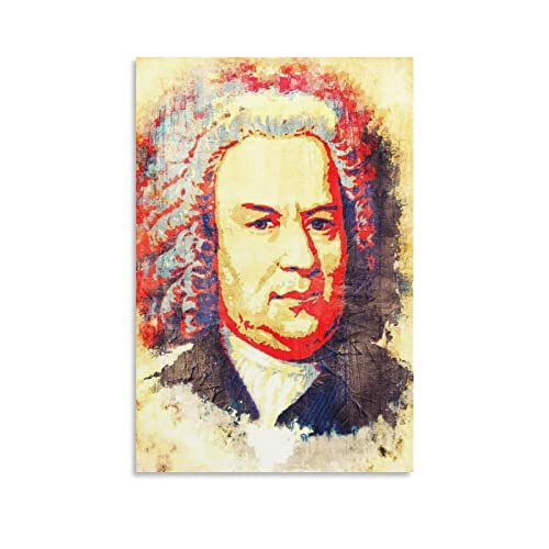 XINGSHANG Johann Sebastian Bach Celebrity Portrait Poster Retro Kunst Home Decor Poster Wandkunst Hängende Bild Druck Dekorative Malerei Poster 30 x 45 cm von XINGSHANG