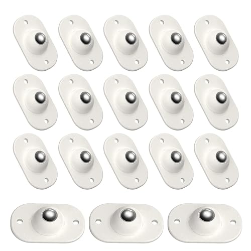 16 Stück Kugelrollen für Möbel,Klein Selbstklebendes Rollenrad Weiß,360 Grad Kugelrollen Klein Kugelrollen für Möbel von XINTANGXIA