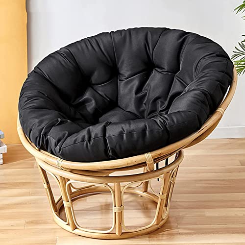 XINYUWZ Papasansessel Kissen,Rund Papasan Sessel,Polster Für Papasansessel,Auflage,Polyrattan Sessel Hängesessel Kissen Papasan Stuhlkissen,(Nur Stuhlkissen),Weiß(Size:140x140cm,Color:Schwarz) von XINYUWZ