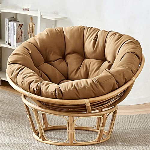 XINYUWZ Papasansessel Kissen,Rund Papasan Sessel,Polster Für Papasansessel,Auflage,Polyrattan Sessel Hängesessel Kissen Papasan Stuhlkissen,(Nur Stuhlkissen),Weiß(Size:70x70cm,Color:Hellbraun) von XINYUWZ