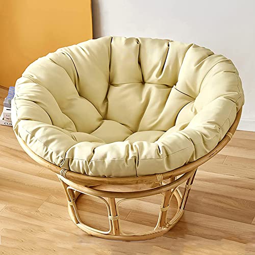 XINYUWZ Papasansessel Kissen,Rund Papasan Sessel,Polster Für Papasansessel,Auflage,Polyrattan Sessel Hängesessel Kissen Papasan Stuhlkissen,(Nur Stuhlkissen),Weiß(Size:90x90cm,Color:Beige) von XINYUWZ