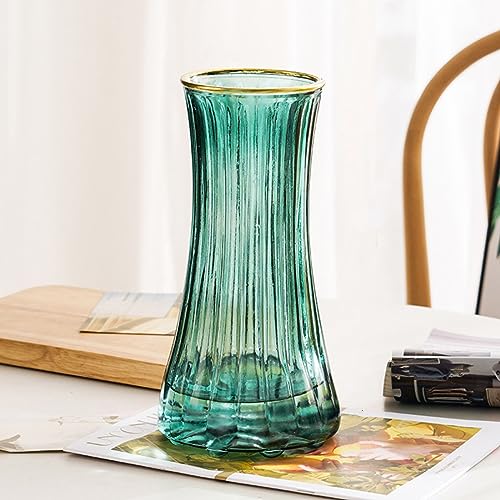 XKONG Glasvase, Blumenarrangement-Vase, Blumenvase für moderne Heimdekoration, minimalistische Glasvase für Regal und Tisch, Wohnzimmer, Schlafzimmer, Küche und Büro Dekor (grün) von XKONG