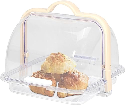 XKONG Transparente Brotboxen mit Griff, transparenter Deckel, Kasten-Kuchen-Aufbewahrungsbox mit abnehmbarem Ablaufgestell, Mehrzweck-Lebensmittelaufbewahrungsbehälter, Gemüse, Fleisch und mehr von XKONG
