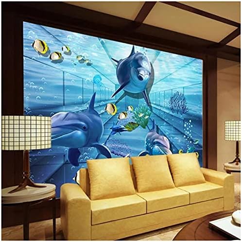 3D Hai Und Delphin Unterwasser Tv Hintergrund Wandbild Wohnzimmer Kinderzimmer Schlafzimmer Wand Fototapete 3D 3D Tapete Effekt Tv Sofa Die Fototapete Wandbild Wohnzimmer Schlafzimmer-250cm×170cm von XLMING