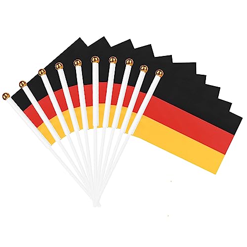 50 Stück Klein Deutschland Flagge Deutsche Mini Handgehaltene (21 x 14 cm) - Germany National Flag für Paraden, Karneval, Festival Feiern, Party, FIFA Dekor von XLTEAM