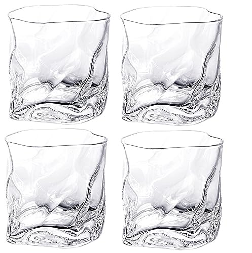 XNSHUN Whiskeygläser Wasser Gläser 4er Set, Kristall Gläser Set 200ml Wassergläser Set, Trinkgläser Set Saftgläser Set Cocktailgläser, Transparent Gläser Für Saft, Wasser, Cocktails, Kalte Getränke von XNSHUN