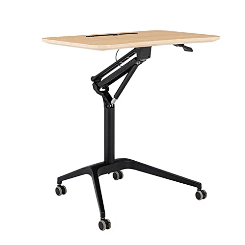 XNZJHPP Pneumatisch höhenverstellbarer Schreibtisch – Sitz-Steh-Tisch mit Rollen, Verstellbarer, rollender, stehend, Laptop, mobiler Schreibtisch, Wagen, Couchtisch (B) von XNZJHPP