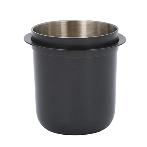 Messbecher, 150ml Kaffee Auffangbecher Edelstahl Griff Universal Inverted Coffee Powder Cup, Geeignet für den Einsatz in Kaffeemaschinen(Dunkelgrau) von XPSSJMU