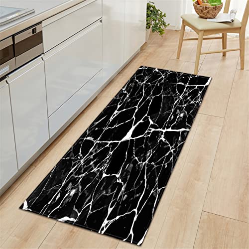 XQKXHZ 3D Teppich Marmor Optik Teppich Küchenläufer Küchenteppich Waschbar Küchenmatten Flurteppich Läufer Lang Badezimmer Teppich rutschfeste Fußmatte,11,80x120cm/31 x47 von XQKXHZ