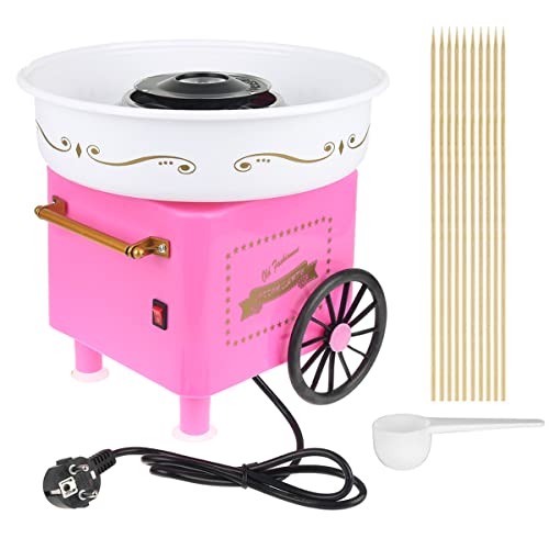 XUANYU 450W Zuckerwattemaschine Set für Zuhause Cotton Candy Machine mit Messlöffel und 10er Stäbchen, für Geburtstagsfeiern, Kindertag und Weihnachten (Rosa B) von XUANYU
