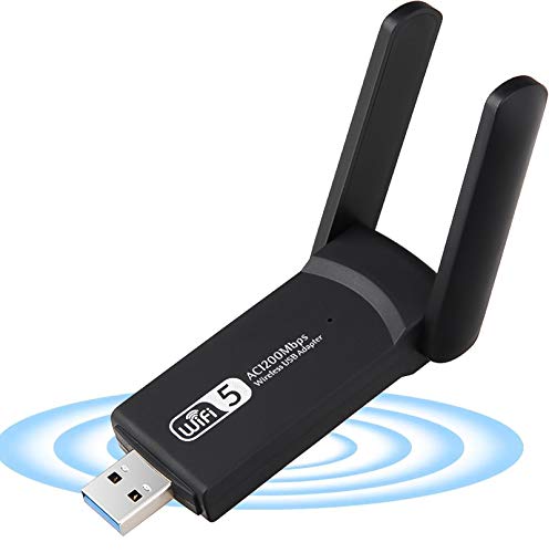 WLAN Adapter,XVZ USB WiFi Dongle,1200Mbps High Gain Antenne WLAN Stick, 802.11ac Wireless Netzwerk Adapter mit Dual Band 2.42 GHz/ 5.8 GHz für Laptop Desktop PC Windows XP/Vista/7-10 von XVZ