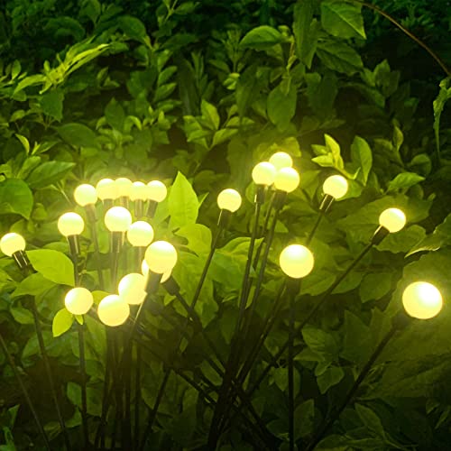 XVZ Solarlampen für Außen Garten Deko - 4 Stück Solar Glühwürmchen Lichter, Wasserdicht Solar Lichter, Schwingen mit dem Wind Firefly Lights für Patio, Rasen, Terrassen, Balkon Deko(Warmweiß) von XVZ