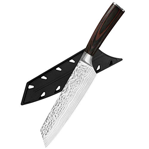 XYJ Gyuto-Messer aus Edelstahl, 20,3 cm, japanischer Chefschneider, Küchenmesser, ergonomischer Griff mit Scheidenabdeckung von XYJ