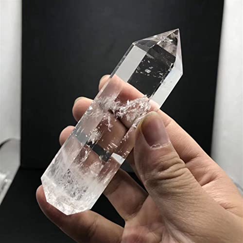 Wunderschöner, klarer, hochtemperaturgeschmolzener Schmelzkristall, Quarzspitze, sechseckiger Obelisk-Zauberstab, Probe, Reiki-Dekoration XZEGJMEO (Size : 6-7cm) von XZEGJMEO