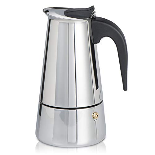 Espressokocher für Induktion Herd (Kaffeekocher für 5 Tassen (250 ml), Mokkakanne aus Edelstahl, Espresso Maker spülmaschinenfest) von Xavax