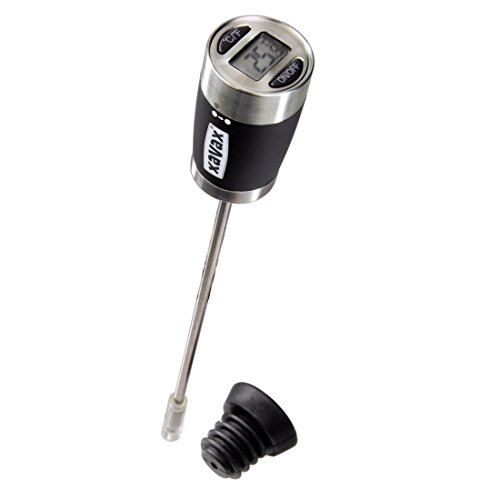 Xavax Weinthermometer Digital aus Edelstahl (auch geeignet als Bratenthermometer und Flaschenverschluss) Küchenthermometer Silber von Xavax