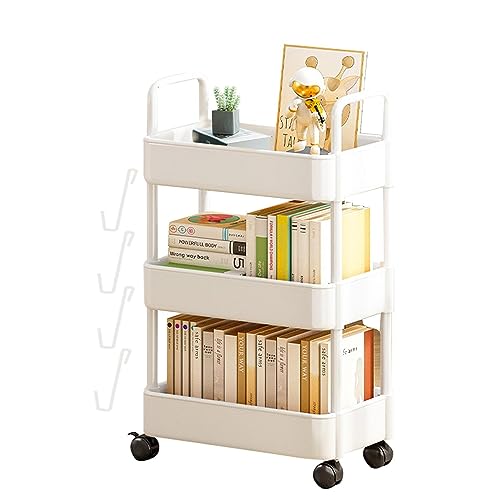 Xeihuul Rollender Bücherwagen - 3/4-stöckiger Rollregal-Aufbewahrungswagen, Aufbewahrungsorganisator Für Küche, Schlafzimmer, Wohnzimmer von Xeihuul