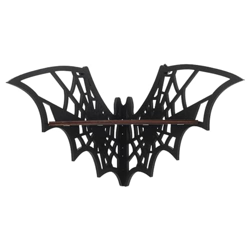 Xeihuul Schwebende Regale für die Wand, Wandregal | Fledermausförmige schwebende Eckregale aus Holz,Schwarze Halloween-Wanddekoration für Küche, Esszimmer, Schlafzimmer von Xeihuul