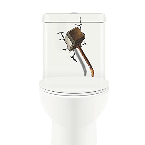 Toilettenaufkleber Deckel Lustig, XiXiRan Wandtattoo 3D Effekt Selbstklebend Wasserdicht, Entfernbarer Wandaufkleber Toilette 3D Wandtattoo Mauerloch Weenager Cool für Jugendzimmer Deko von XiXiRan