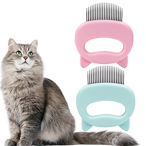 XiXiRan Katzenbürste, Katzenkamm Massagekamm, 2pcs Massagekamm für Haustiere Katzen,Entspannender Katzenkamm, Fellpflege, Reinigung, zur Gründlichen Entfernung von Unterwolle Und Losen Haaren von XiXiRan