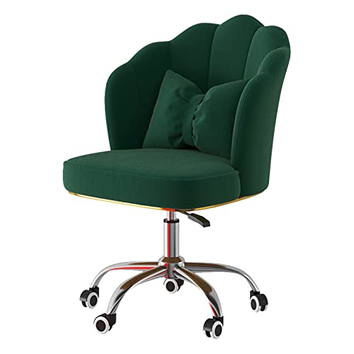Xiaol Samt-Freizeitstuhl, ergonomischer Büro-Schreibtisch-Sessel mit verchromter Basis für den Empfang im Home-Office-Schlafzimmer von Xiaol