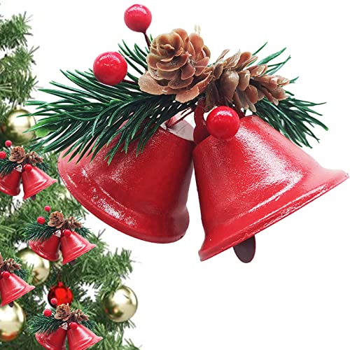 Glocke Ornamente für den Weihnachtsbaum | Weihnachten Jingle Bells Ornamente | Vintage Jingle Bell mit Tannenzapfen, Tannennadeln und Stechpalmenbeeren, Weihnachtsbaumanhänger für die Xiaolan von Xiaolan