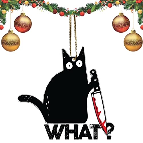 Xiaolan Kätzchen-Weihnachtsverzierung,Schmutzabweisende 2D-Acryl-Katzenornamente für Weihnachten - Weihnachts-Mini-Katzendekorationen für Baum, Geburtstagsgeschenk, Zuhause, Auto von Xiaolan