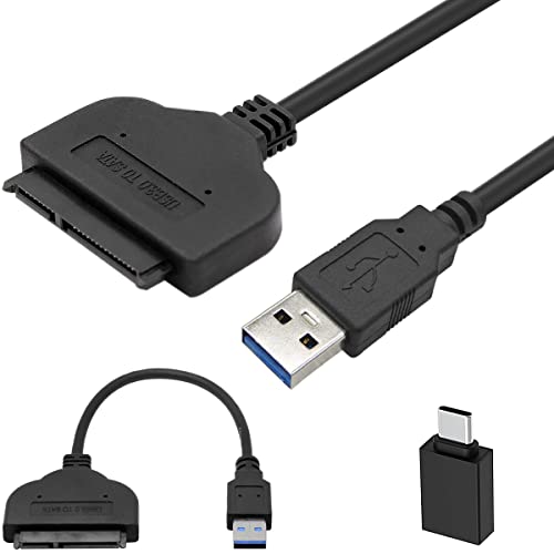 Xiatiaosann Festplatten Adapter SATA auf USB Adapterkabel für 2,5-Zoll-SSD-HDD, USB 3.0-zu-SATA-III-Festplattentreiber-Konvertierungskabel, mit Typ-A-zu-USB-Typ-C-Anschluss von Xiatiaosann