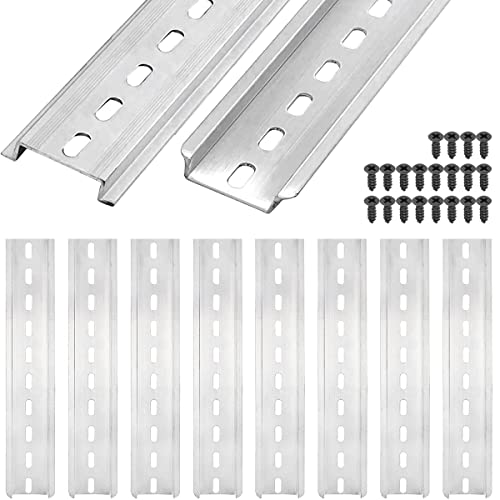 Xiatiaosann Hutschiene Schlitz Aluminium, 8 Stücke DIN-Schiene für Verteilerschrank Schaltschrank einbau, 35mm breit, 7,5mm hoch, lang 200mm/8 Zoll von Xiatiaosann