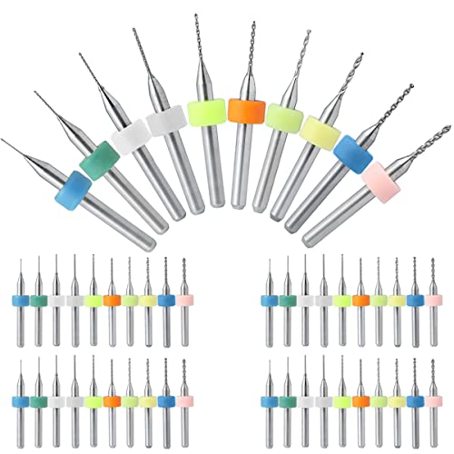 Xiatiaosann PCB Bohrer Bit Set 0.3-1.2mm CNC Fräser Bits PCB Micro Spiralbohrer für Druckleiterplatte, Schmuck, 3D Drucker, CNC-Gravur, 40 Stück (4 von jeder Größe) von Xiatiaosann