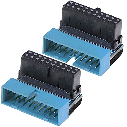 Xiatiaosann USB 3.0 20pin Stecker 90 Grad für ATX Motherboard, 2er-Pack 20-pin Stecker auf 20-pin Buchse, 1 x Up Angled / 1 x Down Angled von Xiatiaosann