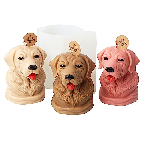 Xidmold 3D Hund Kerzenform Hund Kopf Silikon Formen für Tortendeko, Schokolade, Seife, Sojawachs Kerzen, Gips, Handwerk von Xidmold