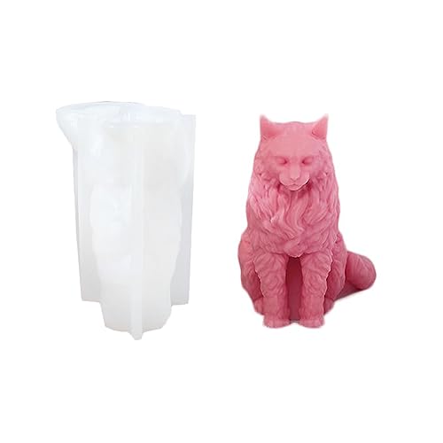 Xidmold 3D Maine-Coon Katze Silikonform Kerzenform Katze Silikon Formen für Sojawachs Kerzen, Seife, Gips, Handwerk von Xidmold