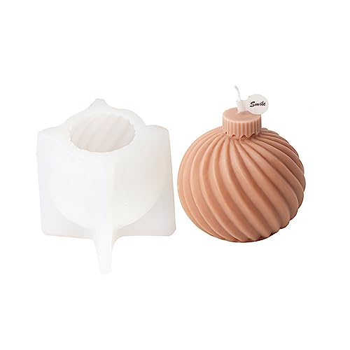 Xidmold 3D Weihnachtsball Kerzenform, Weihnachten Silikonform Gießform für Sojawachs Kerzen, Seife, Epoxidharz, Gips, DIY Handwerk (B) von Xidmold