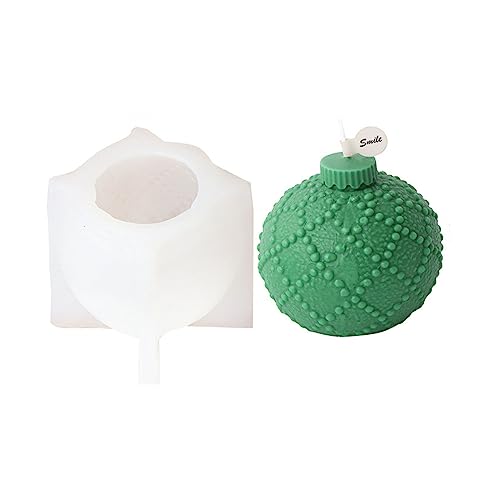 Xidmold 3D Weihnachtsball Kerzenform, Weihnachten Silikonform Gießform für Sojawachs Kerzen, Seife, Epoxidharz, Gips, DIY Handwerk (C) von Xidmold