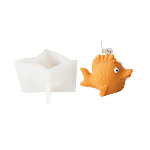 Xidmold Ocean Fische Kerzenform Silikon, 3D Tropische Fische Silikonform für Fondant, Tortendeko, Sojawachs Kerzen, Seife, Gips, Epoxidharz Handwerk (D) von Xidmold