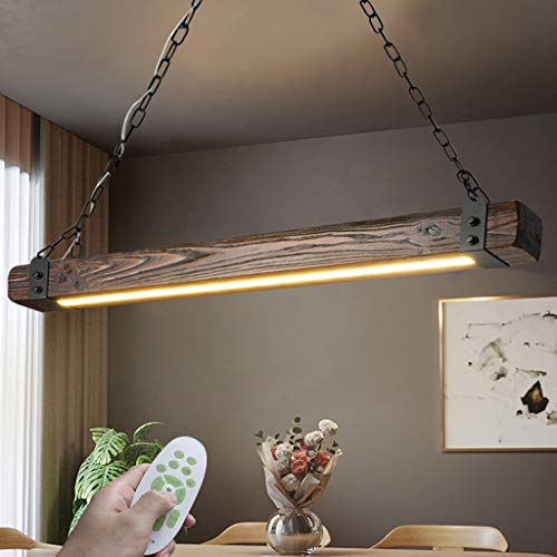 LED Pendelleuchte Holz Rustikal Hängelampe Esstisch Hängeleuchte Retro Höhenverstellbar Kronleuchter Bar Industrielle Vintage Droplight Büro Cafe Dimmbar Mit Fernbedienung Deckenleuchte Beleuchtung von XinZe