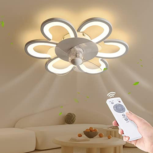 XinZe Deckenventilator mit Beleuchtung LED Fan Deckenleuchte Modern Dimmbar Fernbedienung Deckenventilator Wohnzimmer Schlafzimmer Leise Kreativer Design Fan Deckenlampe Esszimmer Deckenlicht von XinZe