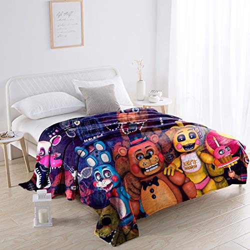 FNAF erhältlich in allen Jahreszeiten, wendbare warme ultraweiche Micro-Fleece-Decke für Jungen und Mädchen Erwachsene Decken für Bett Couch und Sofa von Xinchangda