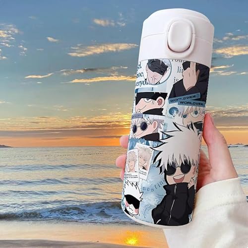 Xinchangda Anime 420ML Edelstahl Isolierte Thermosflasche Doppelwandiger Vakuum Reisebecher Handwärmer Winterwärmer Thermosflasche mit 8h-12h Isolierung Flasche von Xinchangda